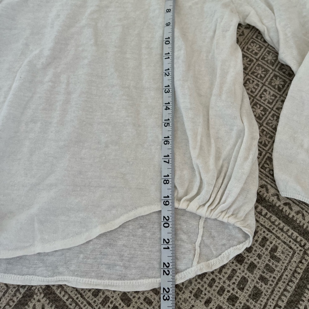 100% organic linen timeless minimalist Eileen Fisher ruched lagenlook shirt - Picture 4 of 7